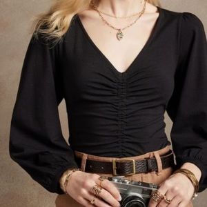 Banana Republic v-neck gathered top